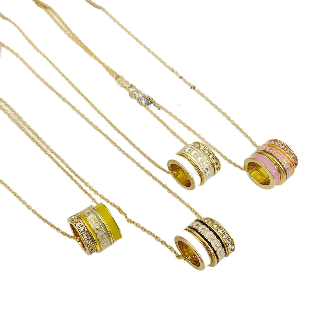 Coach Enamel Rhinestone 3 Rings Removable Metal Necklace - Picture 5 of 9